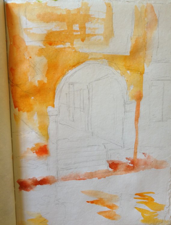 Venice Doorway Sketch Watercolor Painting Sketching Tutorial