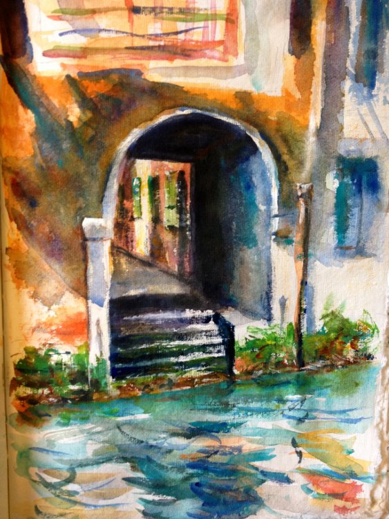 Venice Doorway Sketch Watercolor Painting tutorial